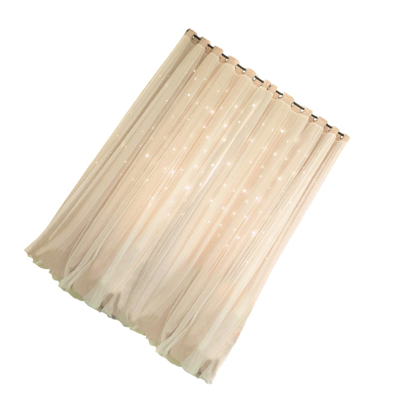 Rideau double couche beige étoile évidé occultant en polyester pour chambre