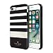 kate spade new york Protective Hardshell Case for iPhone 8, iPhone 7 & iPhone 6/6s - Stripe 2 Black/White/Gold Foil