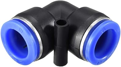 Codo de plástico para conectar el tubo de conexión de 16 mm, tubo de aire, neumático, de aire, push fit, color azul 5 unidades