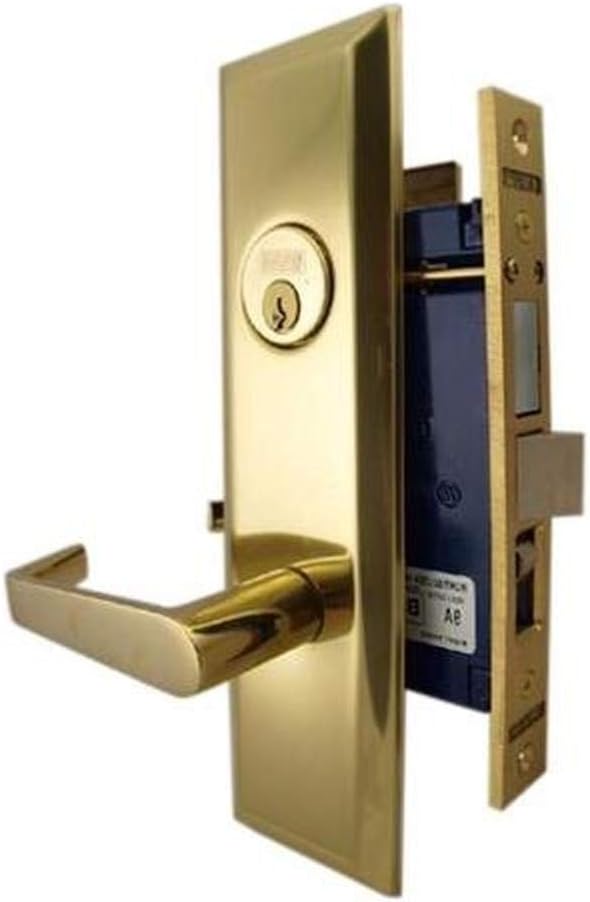 Marks 116A/3-LH Polished Brass Entry Left Handed Lever Mortise Lockset