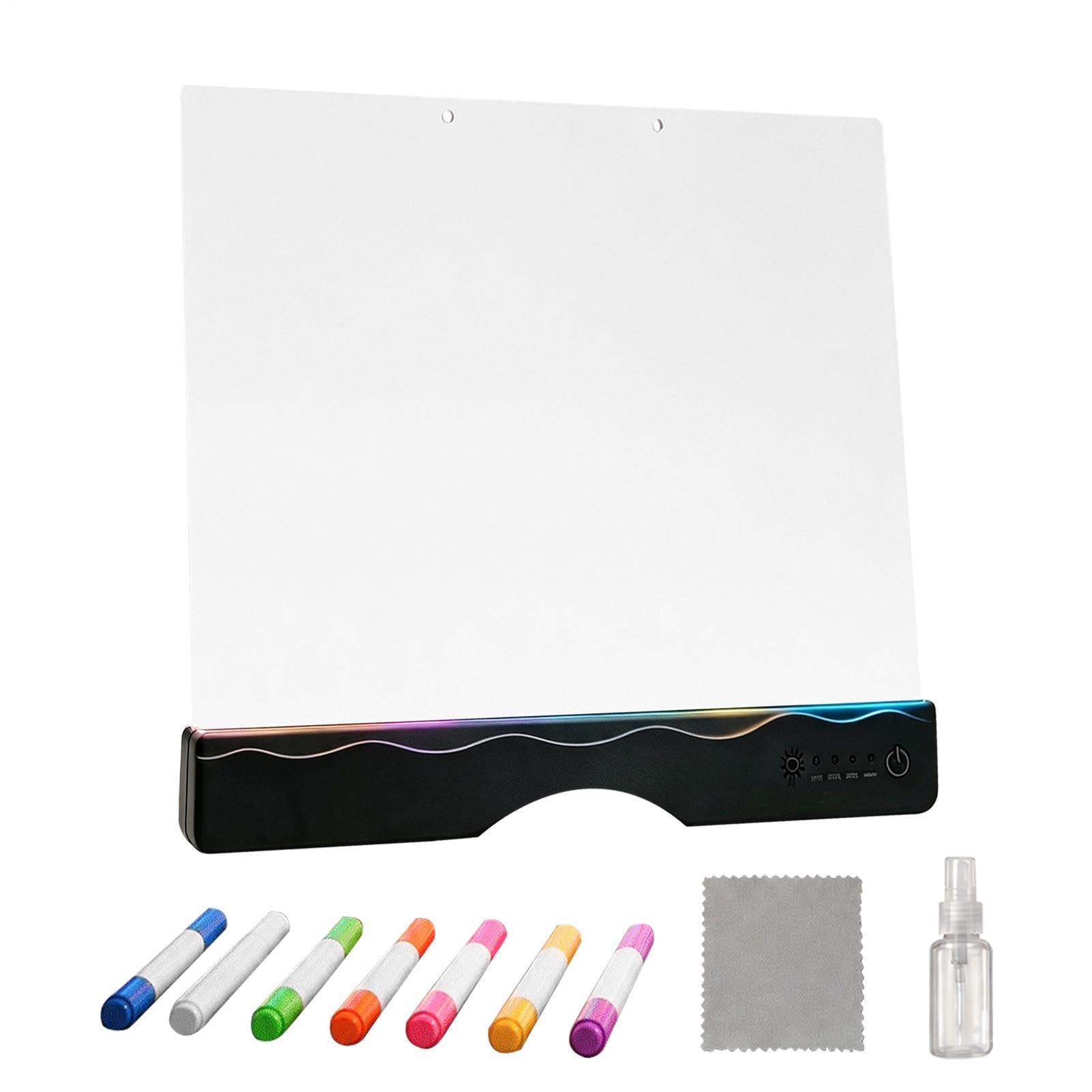 Lavagna LED Luminosa per Disegnare Tavoletta Per Scarabocchi Ricaricabile | Pannello Luminoso LED con 13 Effetti Ideale per Aereo, Auto, Viaggio, Casa, Classe, Scuola, Bambini e Bam