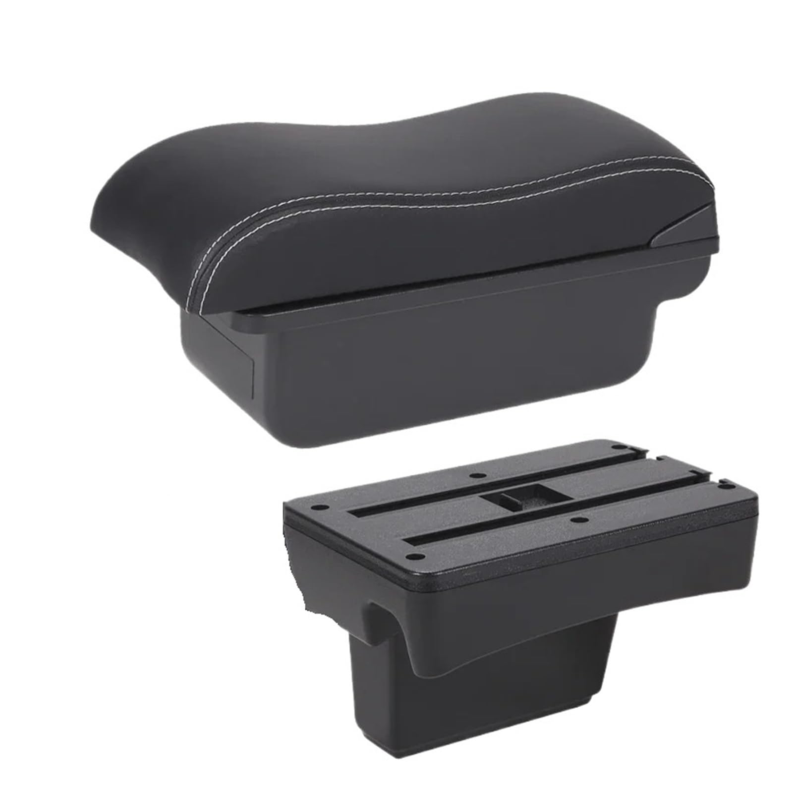 Bracciolos centrales Per Peugeot 307 2001-2008 Bracciolo Box Accessori Per Auto Vano Portaoggetti Automatico Dettagli Interni Rialzati Bracciolo centrale per auto(C Black white NoUSB)