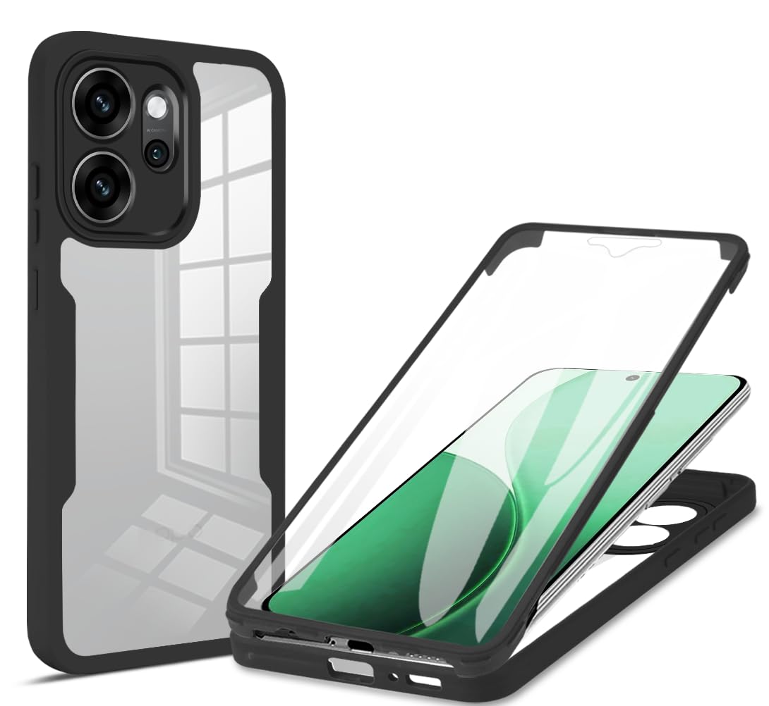 Compatible with Oppo A5x 5G Case,Coverwith Built-in Screen Protector Compatible with Oppo A5x 4G CPH2725 Case Cover Black Black Compatible with Oppo A5x 5G
