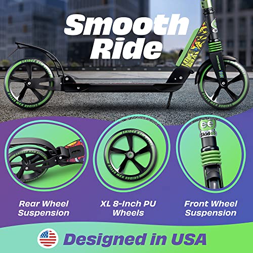 Scooter for Kids Ages 6-12 - Scooters for Teens 12 Years and Up - Adult Scooter with Anti-Shock Suspension - Scooter for Kids 8 Years and Up with 4 Adjustment Levels Handlebar Up to 41 Inches High - Thumbnail 3