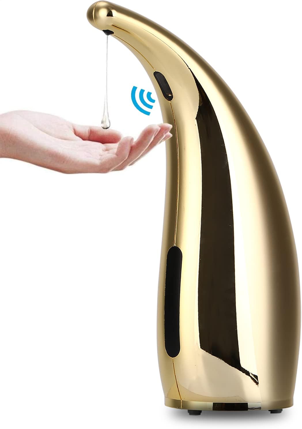 Dispensador automático de jabón, 4 palancas ajustables, dispensador de jabón líquido sin contacto, para cocina y baño, con sensor de movimiento