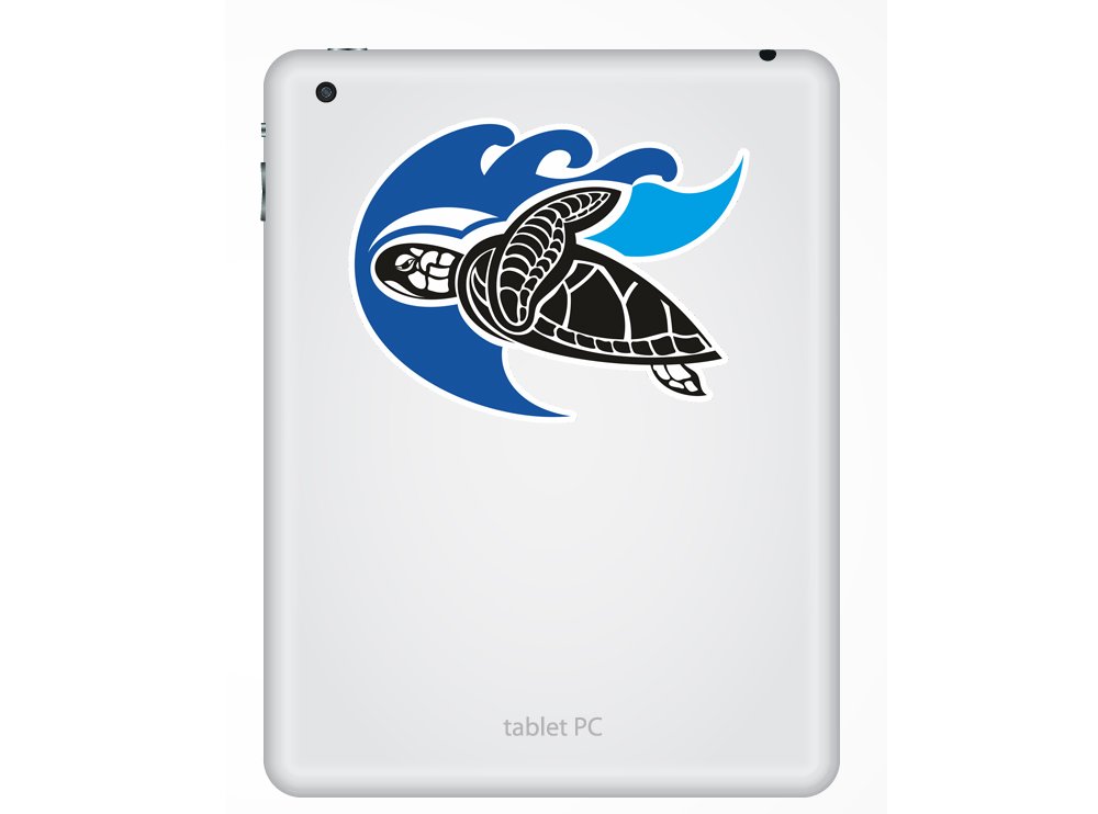 2 x 25cm/250mm Tribal Turtle Adesivi vinilici bagagli di viaggio gli animali del mare #7370