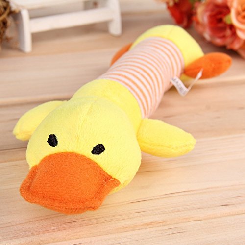 Quietschspielzeug für Katzen und Hunde, Plüsch Ente, Interaktives Hundespielzeug, Baumwolle, Kuscheltier, Duck Cover