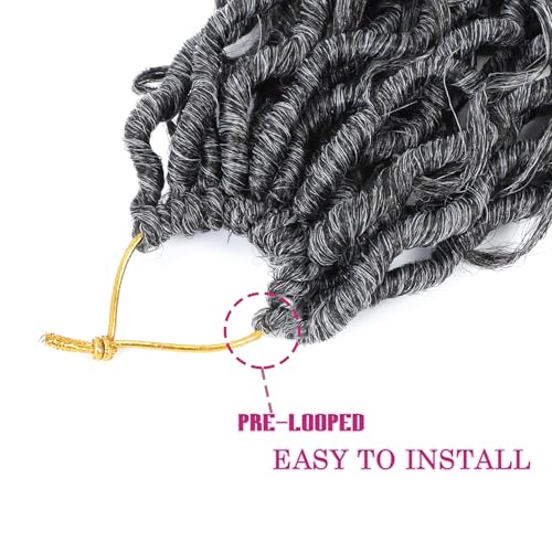 Image of 8 Packs Curly Faux Locs Crochet Hair, 22 Inch Goddess Locs Crochet Hair Hippie Synthetic Braids, Boho Style Crochet Braids (22 Inch, 8 Packs, TGray)