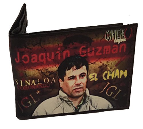 Mexico El Chapo Guzman Unisex Adults Minimalist Bi-Fold Genuine Leather Wallet with 6 Pockets and Unique Design with Flap Closure2
