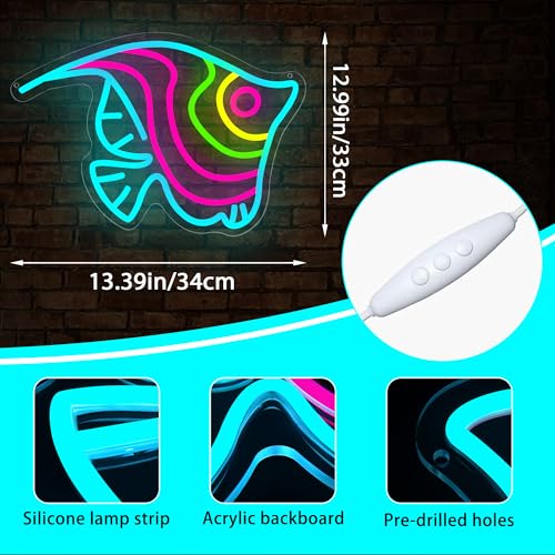 Butterfly Fish Neon Sign for Wall decor Fishing Neon light for Man Cave - image 3
