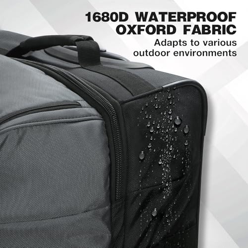 REDCAMP Large Rolling Duffle Bag with Wheels and Handle, 33-Inch Durable Heavy Duty Wheeled Travel Duffel Luggage, 2 Layers of Space2