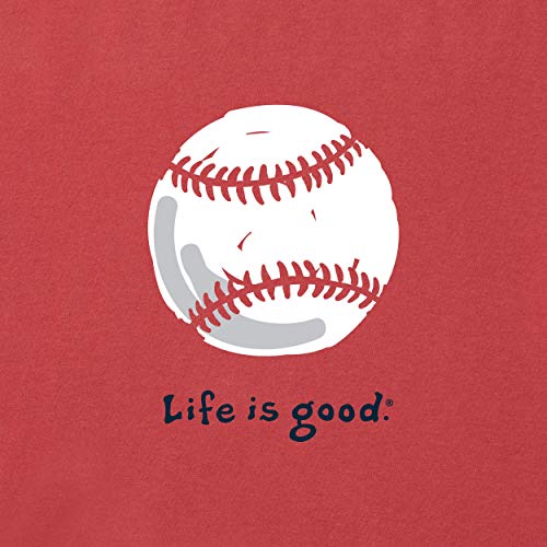 Life Is Good Men's Vintage Crusher Graphic T-Shirt Baseball, Faded Red, Medium #TOP1