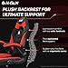 N-GEN Video Gaming Computer Chair Ergonomic Desk Office Chair for Adults with Lumbar Support Flip-Up Arms Adjustable Height Swivel Wheels PU Leather Executive Design for Home and Office (Red)