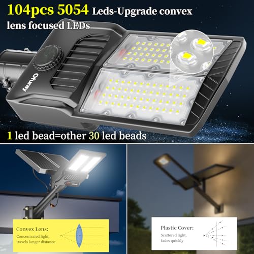 Ofuray Of-7000W Solar Street Lights Outdoor, 500000lm Solar Security Flood Lights Parking Lot Commercial with Motion Sensor, 6500k IP67 Street Dusk to Dawn with Remote Control for Street,Park,Barn by Ofuray - Image 7