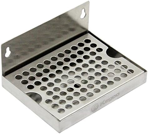 Kegco Wall Mount Drip Tray w/Drain - 6" Wide, SS