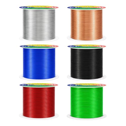 Image of Mandala Crafts 14 GA Black Red Green Assorted Anodized Aluminum Craft Wire | 330 FT, Colored, Flexible, Bendable for Bonsai Armature Sculpting Wire Wrapping Jewelry Making, Weather & Tarnish Resistant