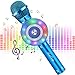 FISHOAKY Mircophone Karaoke sans Fil, 4 en 1 Portable Micro Karaoké Bluetooth pour Enfants Adultes Chanter, Fête, Enregistrement, Compatible avec Android iOS Smartphone