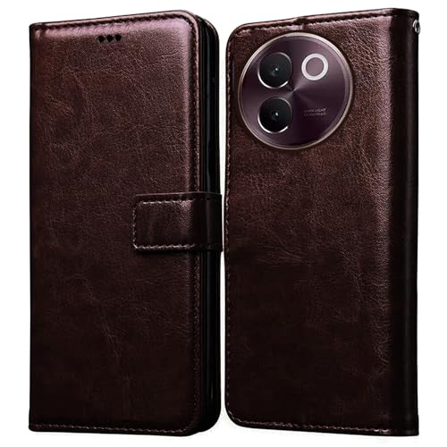 Image of Amazon Brand- Solimo Flip for Vivo V30e 5G (Leather Coffee)