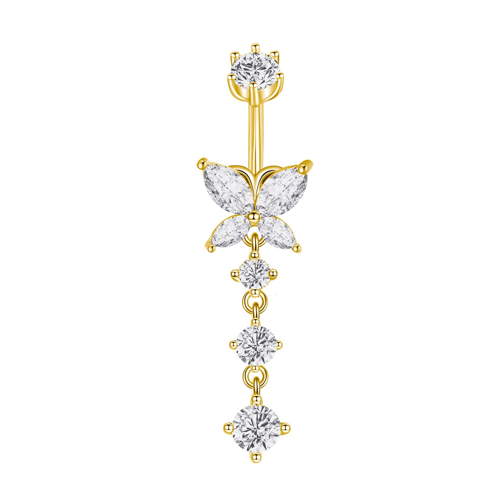 Piercing ombelico argento sterling 925 6/8/10/12mm Gioiello pendente a farfalla per piercing da donna