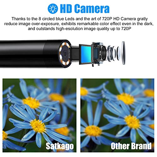 Satkago Wireless Endoscopio WiFi, Senza Fili