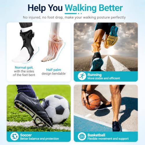 Image of HANNEA Foot Drop Brace, AFO Ankle Foot Orthosis for Gait Correction, Left