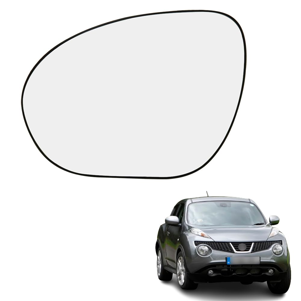 RuolinMirror Glass Left, Wing Mirror Glass Replacement Mirror Glass Heated Left Compatible with Nissan Juke 2010-2014