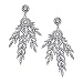 Cougar's Choice Art Deco 1920's Flapper Great Gatsby Inspired Leaf Medallion Pearl Drop Dangle Earrings (Silver)