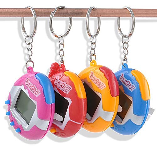 DierCosy A Pack of pet Toys Funny Retro 49 Pets in a Virtual pet Network Toy Tamagotchi Digital pet Key Ring (2Pcs 1.5V Button Battery) Random Color