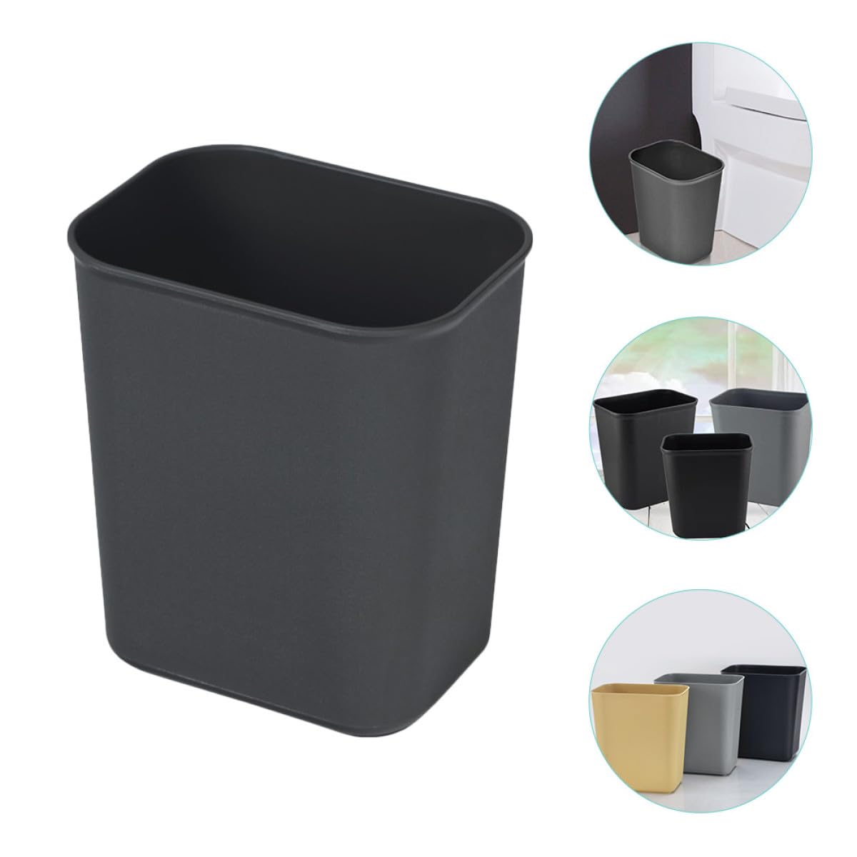 Outanaya Bidoni della Spazzatura Domestici Rettangolari in Plastica 8l Set da 2, Contenitori per Raccolta Rifiuti per Ufficio e Casa, Cestini per Carta e Rifiuti da Scrivania, Design