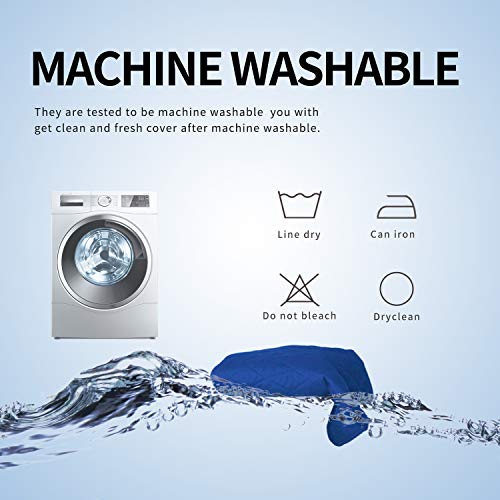 Image of Easy-Going Microfiber Sofa Slipcover L Shape Sofa Cover Sectional Couch Cover Chaise Lounge Cover Reversible Sofa Cover For Pets Kids Children Dog Cat (X-Large, Classicblue /Classicblue)