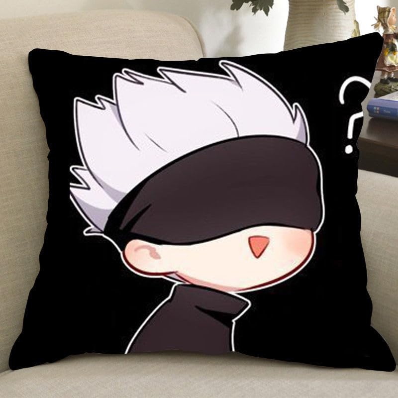 Xinchangda Itadori Yuji/Gojo Satoru Cojín de Felpa Relleno Suave Anime Almohada 35 x 35 cm Cojín Sofá Decoración Sofá Cojín Respaldo Regalo de Cumpleaños
