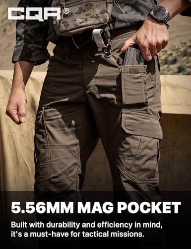 Image of CQR Men's Tactical Pants, Water Resistant Ripstop Cargo Pants, Lightweight EDC Work Hiking Pants, Outdoor Apparel
