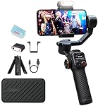 Hohem iSteady M6 Kit Gimbal Stabilizer for Smartphone 3-Axis with Magnetic Fill Light AI Vision Sensor for iPhone Android with 0.91-inch OLED Display Max Payload 400g,Ideal for YouTube vlog TikTok