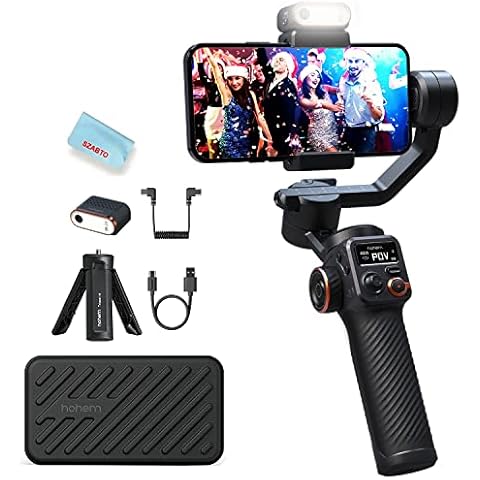 Hohem iSteady M6 Kit Smartphone Gimbal Stabilisator 3-Achsen mit Fill Light AI Vision Sensor für iPhone Android mit 0,91 Zoll OLED-Display Max. Traglast 400 g Cover