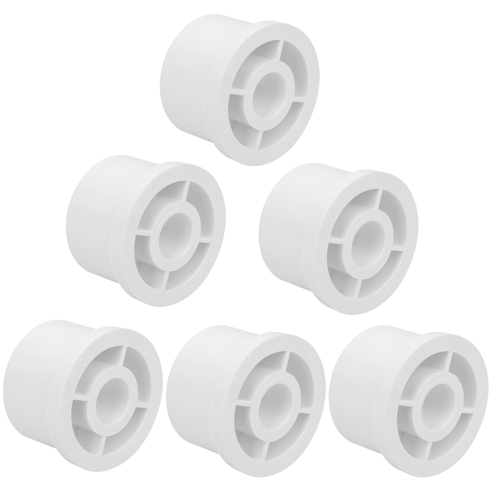 Photo 1 of Lswteiz 6Pack 2"x 1/2" PVC Reducing Bushing Adapter Pipe Fitting (Socket x Socket) SCH40 PVC Reducer Bushing Pipe Fittings for Home Sewer Plumbing