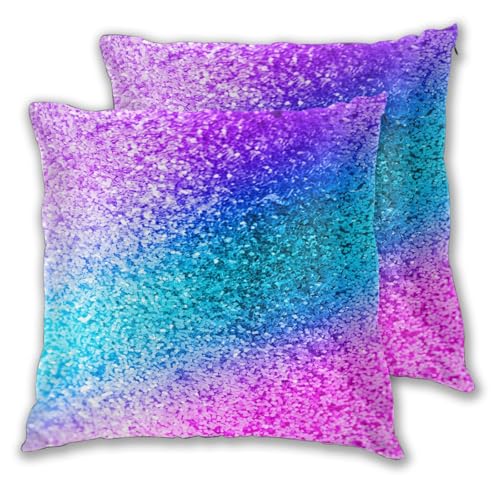 Lot de 2 taies d'oreiller carrées à paillettes imprimées housse coussin