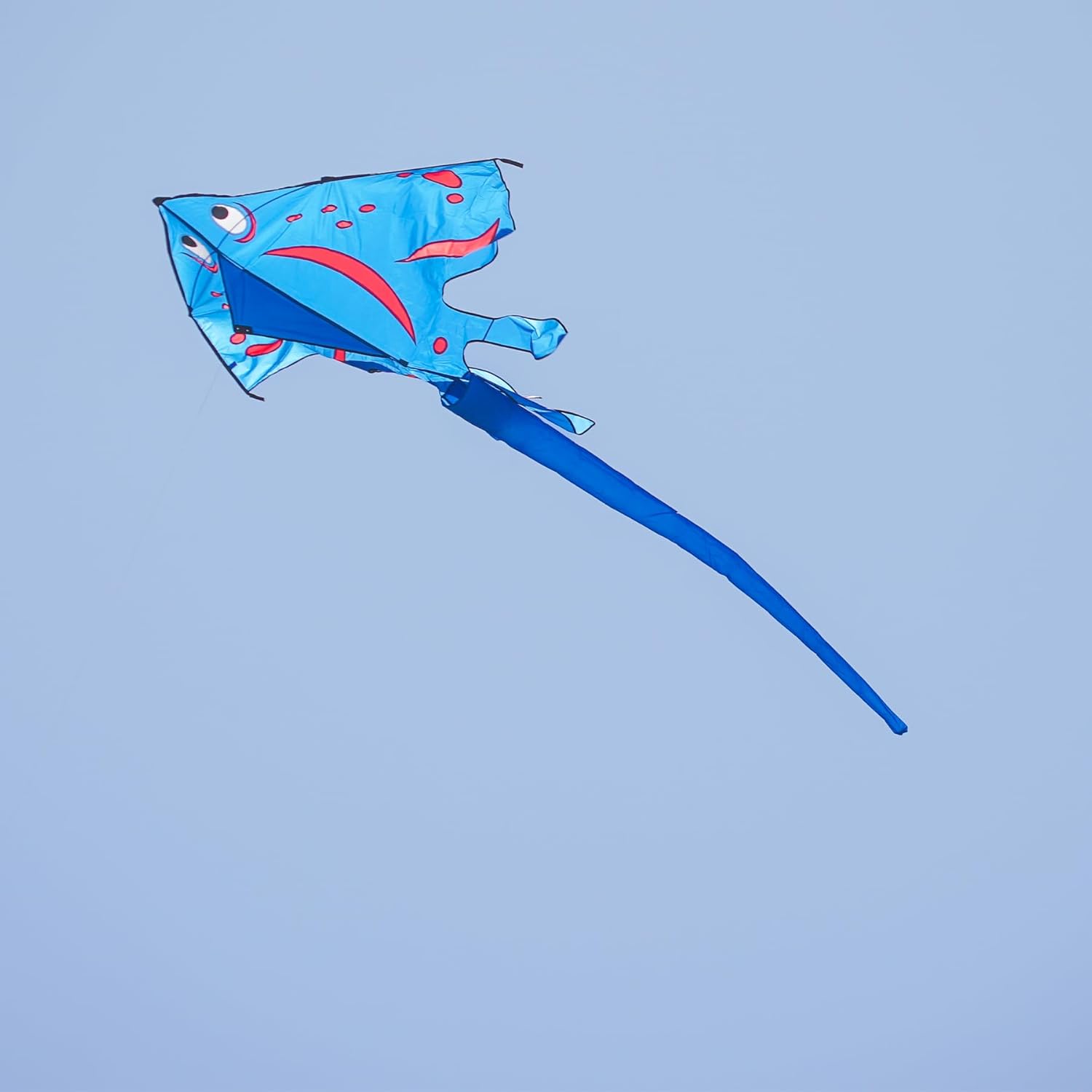 in The Breeze Stingray Kite - Large Single Line Kite - Ripstop Fabric - Kite Line and Bag Included,Blue/Red,72" W x 134" H,3220