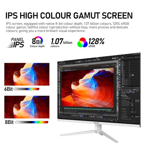 Image of Gawfolk 28 inch UHD 4K Computer Monitor, IPS Ultra HD (3840x2560p) Screen, 3:2, 1.07 Billion Colours, 128% sRGB, Built-in Speakers, 178 Wide Viewing Angle DisplayPort 1.4 & HDMI 2.0, White
