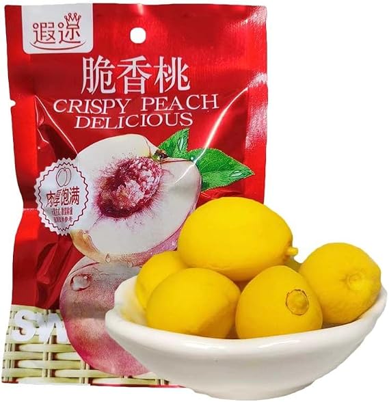 Sour and Sweet Crispy Peach,Honey Peach Preserved Fruit,Chinese snack gift,Small Peaches,Fruit Snack,Dried Fruit,White peach,Sweets, Desserts,Vegetarian snack,Healthy Snacks Food (20 packs)