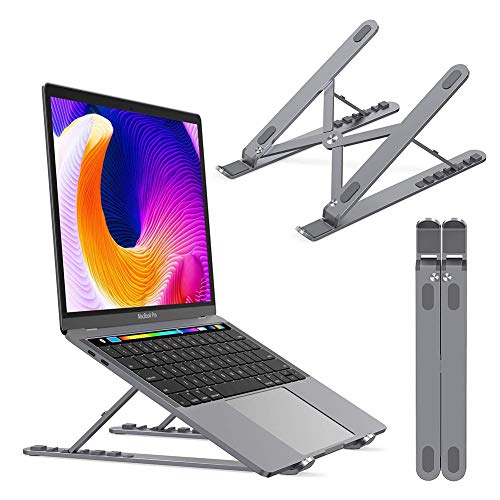 Laptop Stand, Faltbarer Laptop Halterung, Höhenverstellbarer Aluminium Belüftet Kühlung für MacBook Pro/Air, HP, Sony, Dell, alle 10-17" Laptops