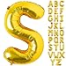 Lovoir 40 Inch Large Gold Letter S Balloons Big Size Jumbo Mylar Foil Helium Balloon for Birthday Party Celebration Decorations Alphabet Gold S