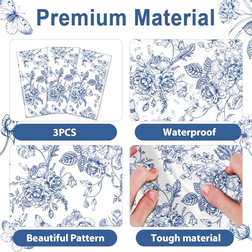 Nappe plastique bleue et blanche imperméable contre les taches de mariage - 5