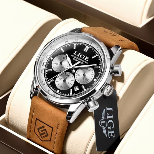Image of LIGE Mens Roulette Wheel Watches Casino Themed Quartz Analog Watch 3ATM Waterproof Glowing Man Wrist Watches