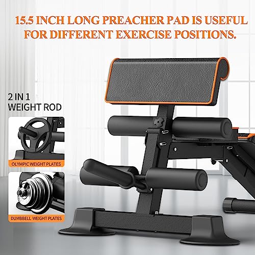 Z Zhichi Adjustable Weight Bench Multi-Function Workout Bench For Home Gym,Foldable Incline Decline Benches For Full Body Workout 660Lbs #TOP1