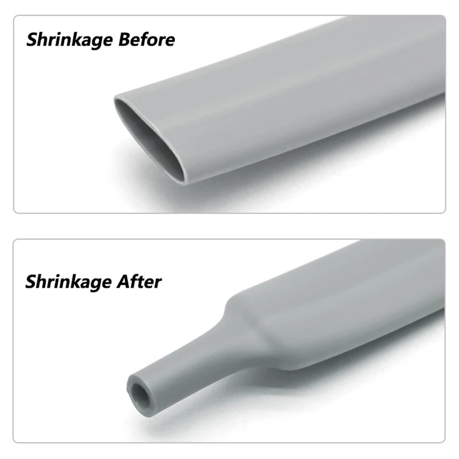 Guaina Termorestringente Tubo termorestringente grigio 3:1 con colla, tubo a doppia parete, diametro 2,4~50 mm, manicotto isolante in poliolefina con rivestimento adesivo(25.4mm,3.0meters)
