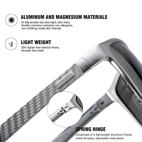 DUCO Men's Sports Polarized Al-Mg Metal Frame Sunglasses UV Protection Sunglasses for Men 82004