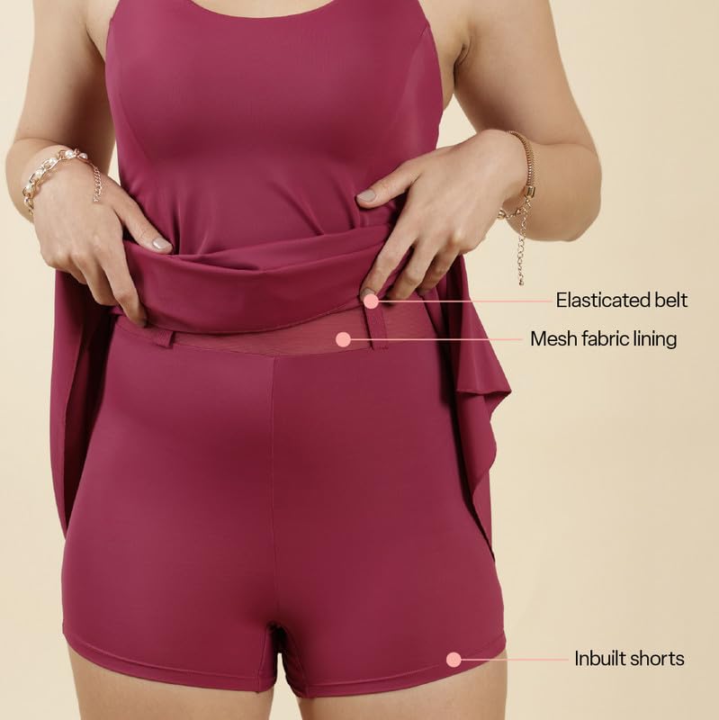 Image of Women Bliss Swim Dress - Racerback | Racerback Design | Adjustable Straps | UPF 40+ | in-Built Cups