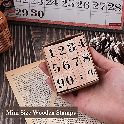 Dizdkizd 12 Pieces Wooden Rubber Stamps, Number 0-9 Decorative Multipurpose Wood Mounted Rubber Stamp Set For Diy Craft, Letters Diary And Craft Scrapbooking #TOP4