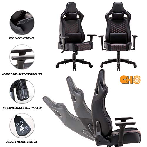 Cho Adjustable Ergonomic Chair Computer Chair Gaming Chair Racing Style Office Chair (Style 4, Black) #TOP1