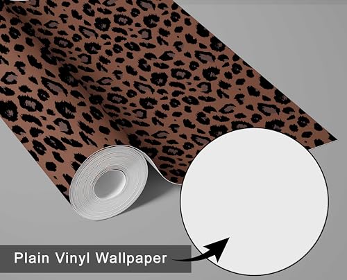 Papier peint léopard en vinyle texturé marron : revêtement mural haut de gamme - 7